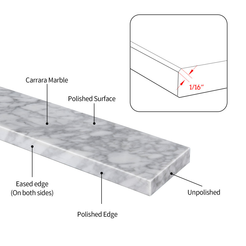 SOUEEUM 21" x 4" Carrara Marble Side Splash & Reviews Wayfair